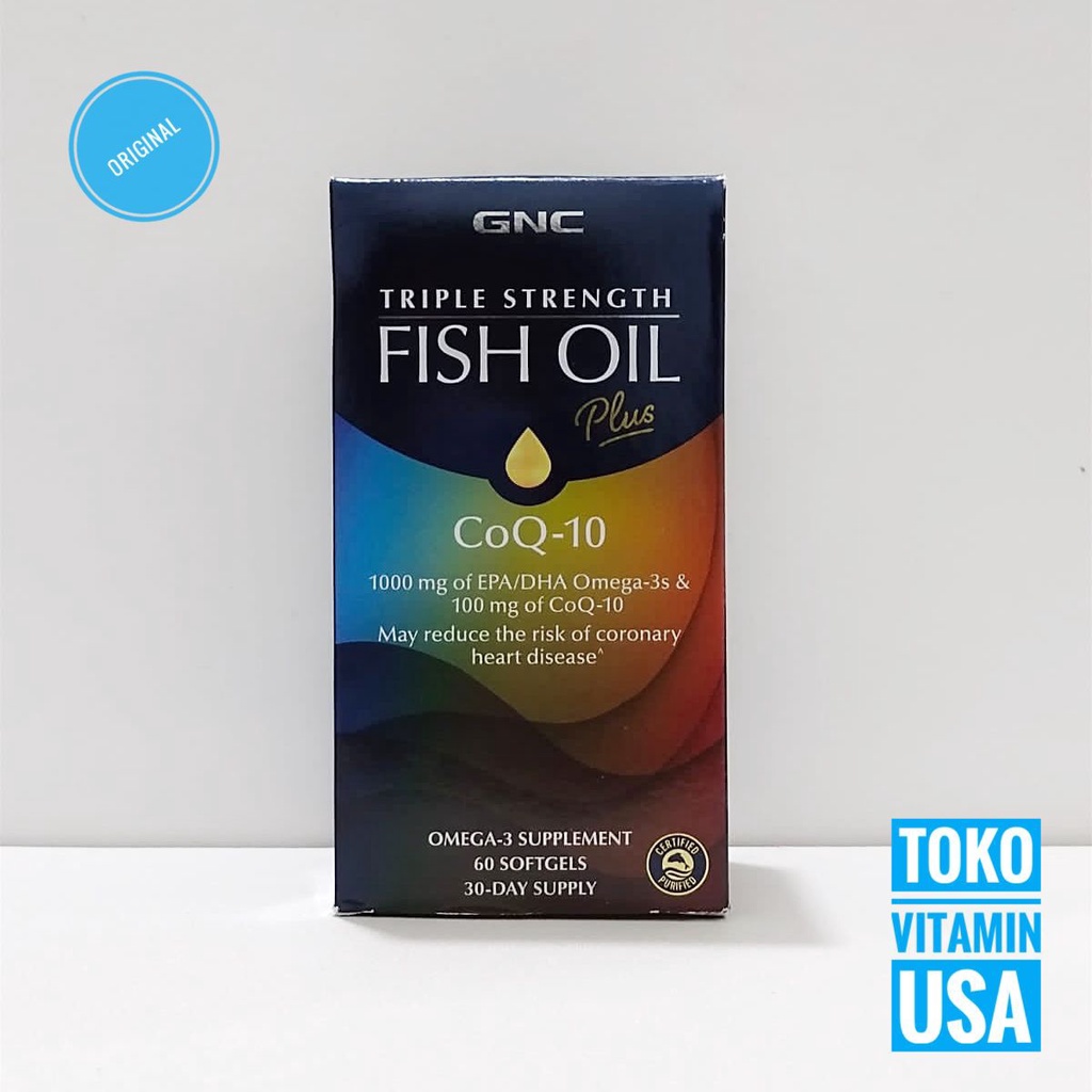 GNC Triple Strength Fish Oil 1000 mg CoQ10 60 Softgels