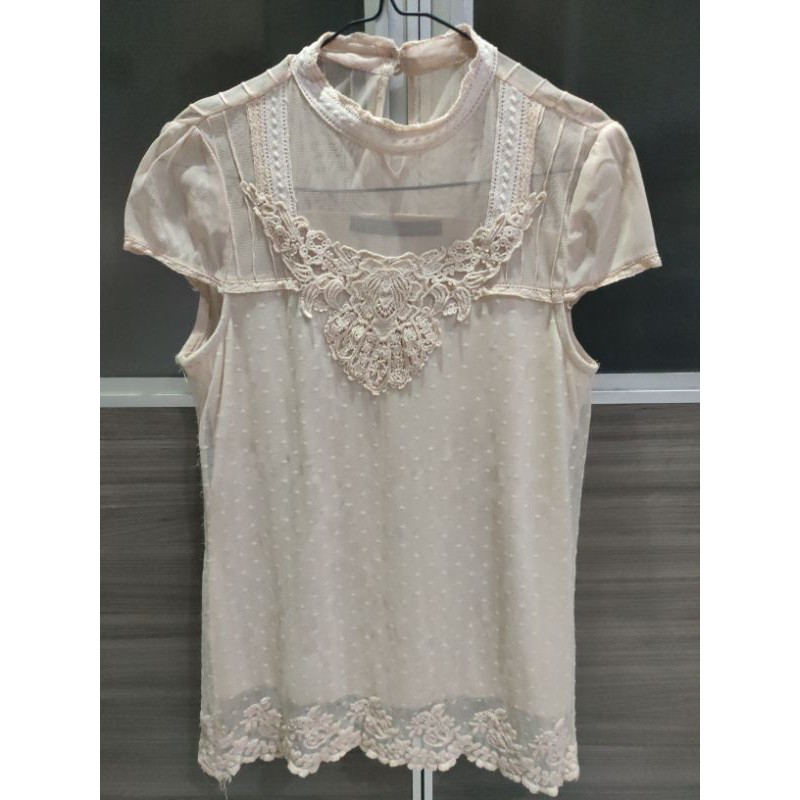 Zara Basic Lace Pink Shirt