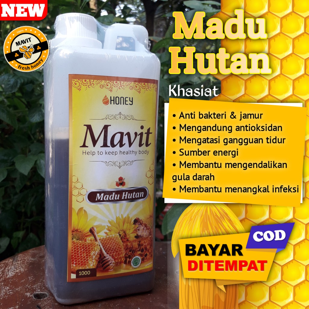 

MAVIT MADU HUTAN MURNI ASLI BANTUL 1000gr / MADU HERBAL ALAMI Meningkatkan daya tahan tubuh - Sebagai Antioksidan - Melancarkan sistem pencernaan - Sebagai sumber nutrisi - Menambah tenaga - Memelihara kesehatan dan kebugaran tubuh GROSIR & ECERAN