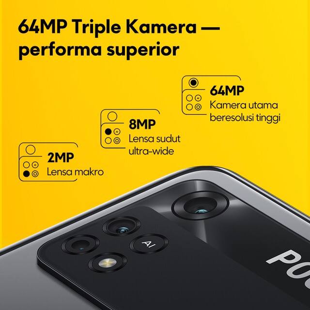 Xiaomi Poco M4 Pro [6GB+128GB - 8GB+256GB] MediaTek Helio G96 - 64MP Triple Camera - NFC - 6.43&quot; AMOLED - 5000mAh Garansi Resmi Xiaomi 15 Bulan