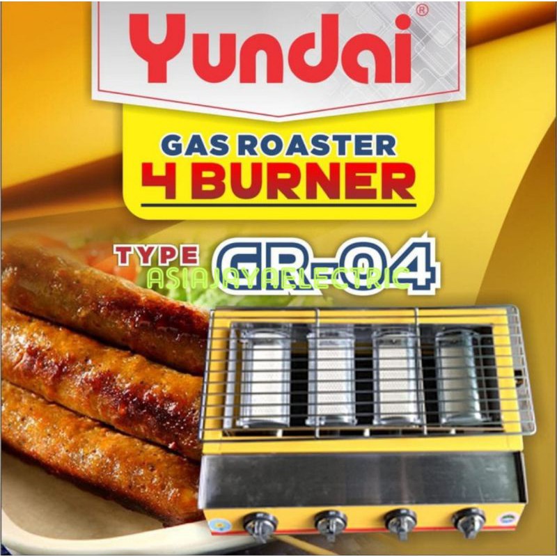 GAS ROASTER 4TUNGKU YUNDAI GR04 BBQ PANGGANGAN SOSIS BAKAR GRILL HIGH QUALITY ORIGINAL 4 TUNGKU
