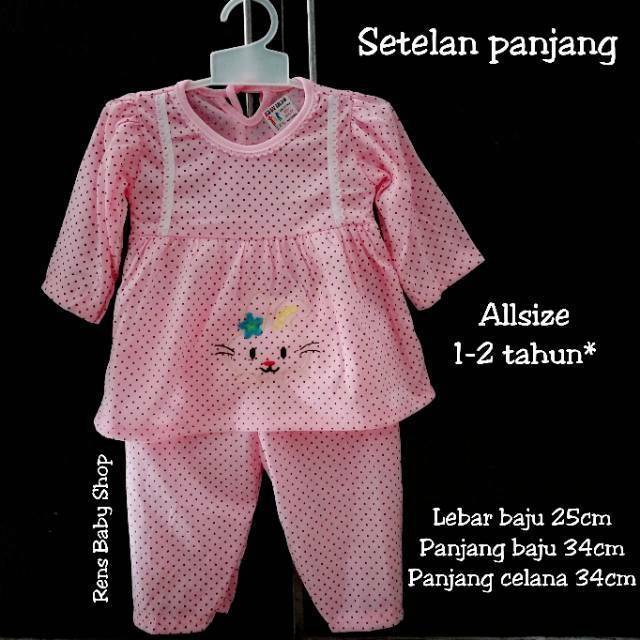 18ribu Setelan piyama baju celana panjang anak bayi lengan panjang