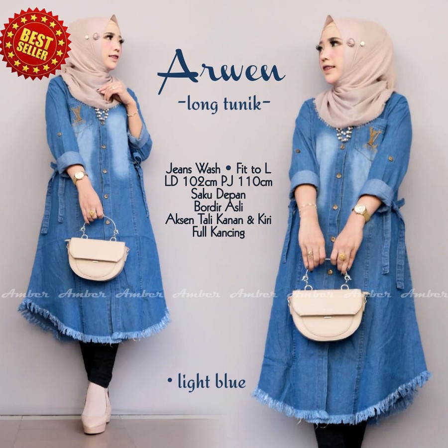 DETA LONG TUNIK ARWEN JEANS TERBAIK KEKINIAN BR