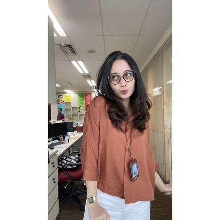 Batwing Rayon Shirt - Batwing Rayon Top / Semi Crop Top / Oversized Shirt