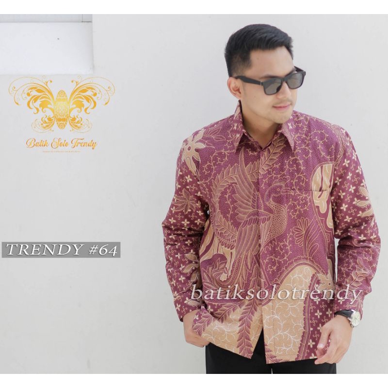 KENCANA UNGU KEMEJA BATIK LENGAN PANJANG KAIN HALUS MURAH