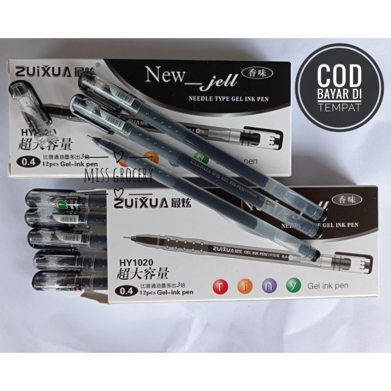 (12 pcs) Pulpen Gel Zuixua 0,4 mm Tinta Hitam Murah/ Pen Gel Berkualitas Murah / Bolpoint gel