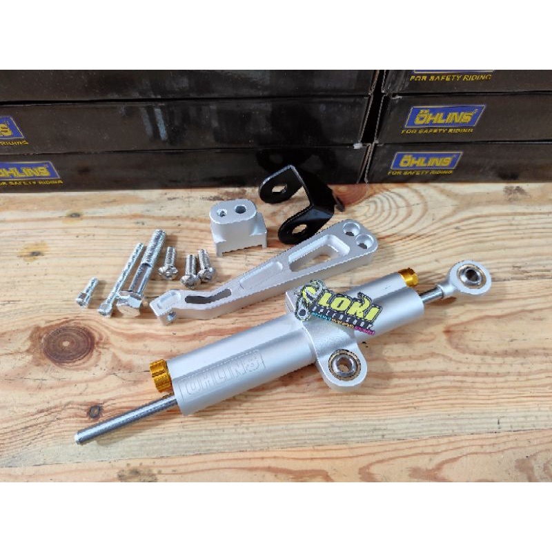 Stabilizer Stabiliser Steering Damper Matris Carbon Silver Panjang Pendek Ninja R RR Rxking-5