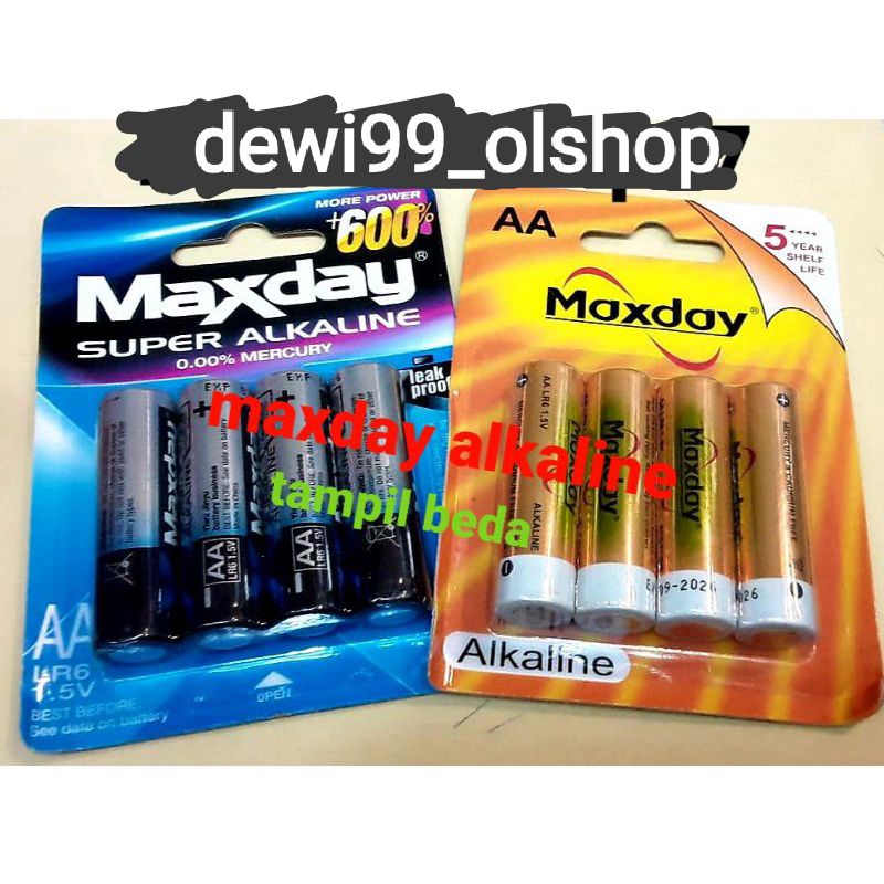 #TERBARU baterai maxday Alkaline AA dan AAA /1.5v 1pak isi 4 pcs baterai.