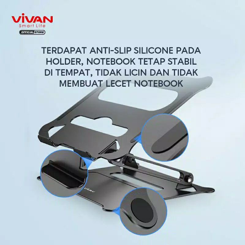 Vivan VLS01 Alluminium Alloy Liftable and Foldable Laptop Cooling Stand