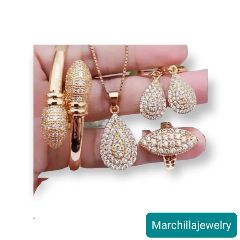 Xuping perhiasan set wanita dewasa lapis emas 24k