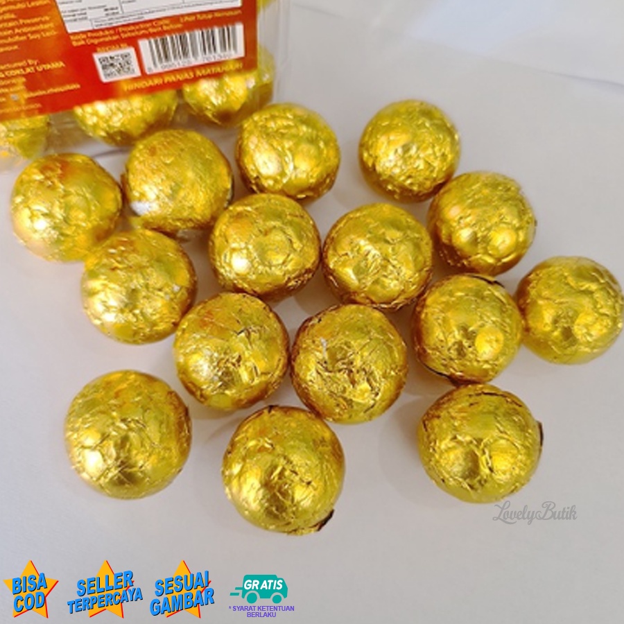 Golden Balls Coklat Ball Kemasan Toplas Isi 40 Pcs Coklat Bola