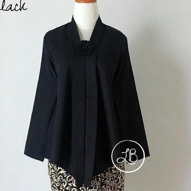 ATASAN KEBAYA FLOY MURAH HITAM MODERN - kebaya kartini