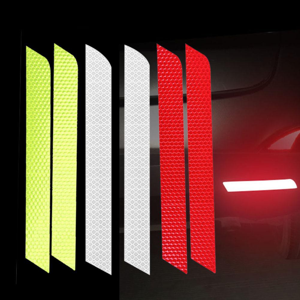 MOJITO 2pcs Car Reflective Sticker Decal Warning Tape Rear Tail Light Bumper Strip