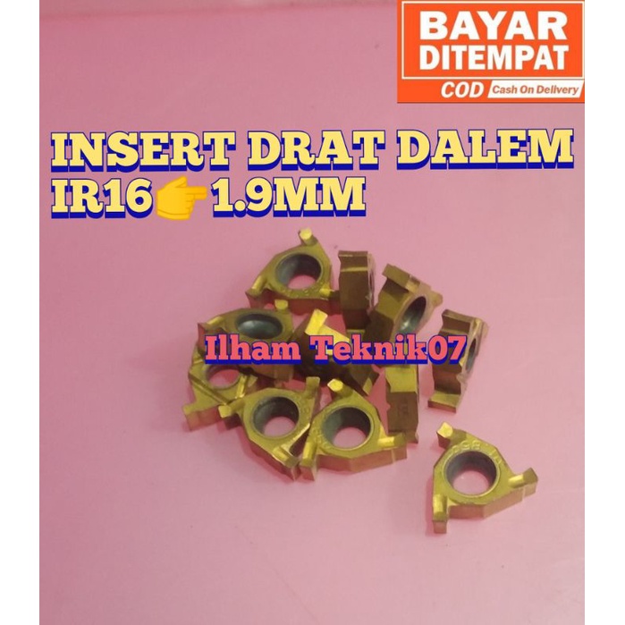 insert drat.insert ulir dalem.pisau bubut dalem.pahat bubut dalem insert dalem IR16 1.9mm