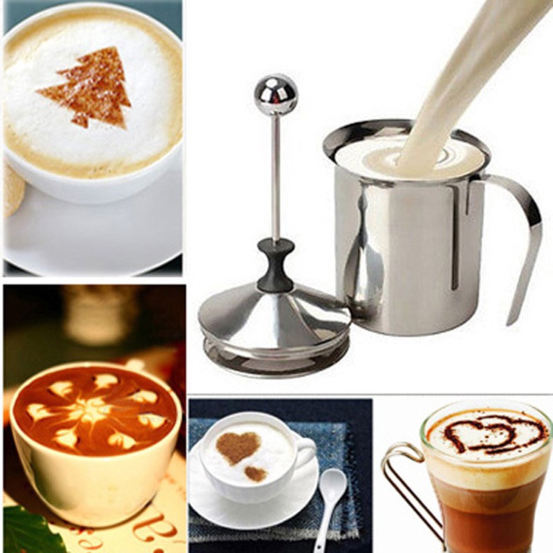 Serbagrosirmurah 304 Jug Milk Frother Dalgona Maker Mug Stainless Pembuat Busa Susu Latte Art alat pengocok susu jug manual foam latte milk