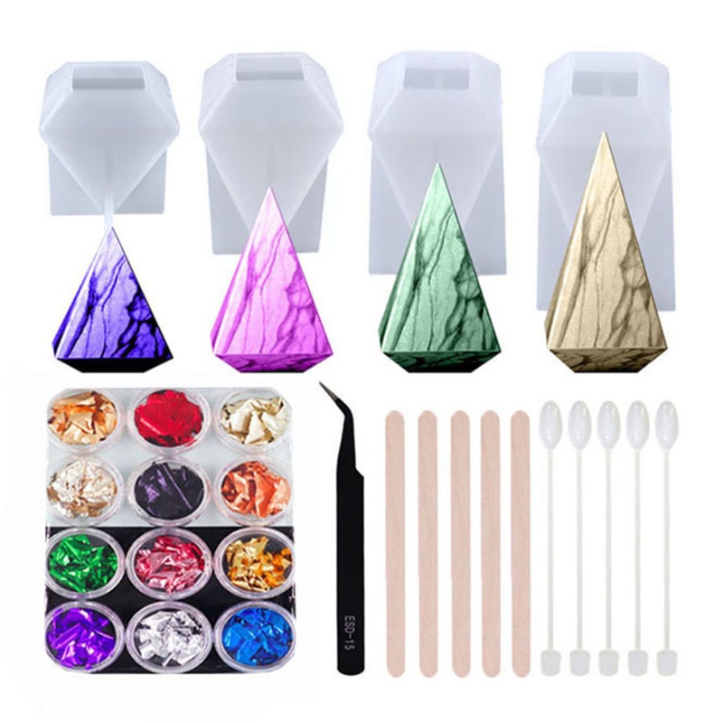Siy 3D Kerucut Ornamen Kristal Epoxy Resin Cetakan Dekorasi Rumah Cetakan Silikon DIY Kerajinan Perhiasan Casting Alat