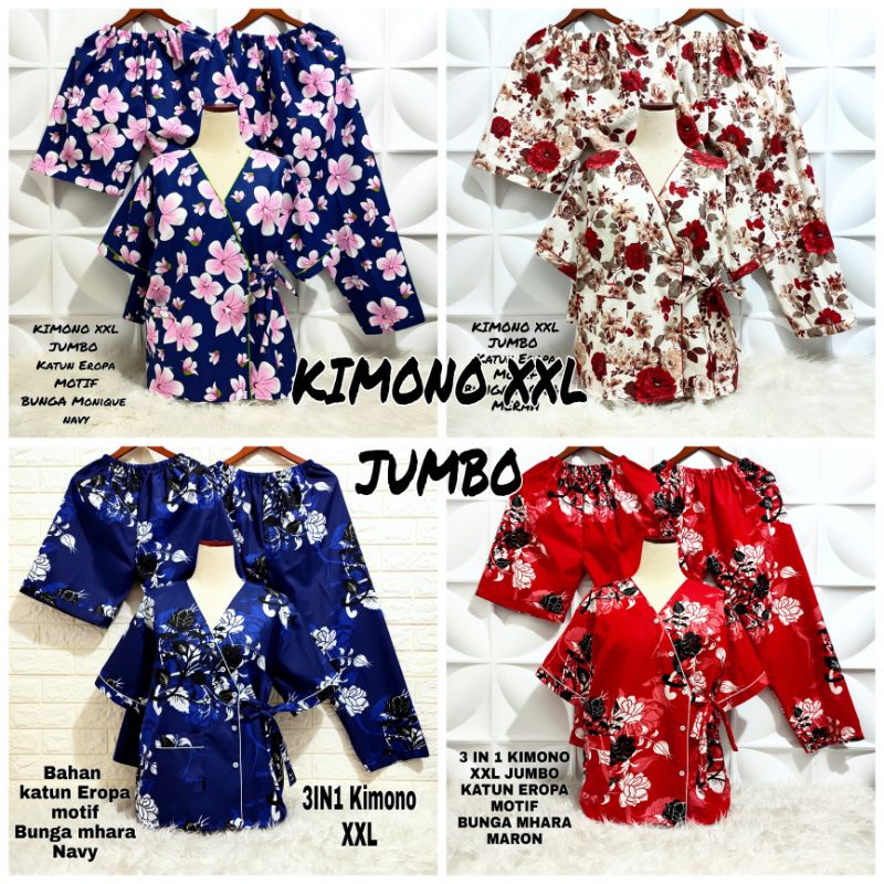 Piyama Kimono 3in1 Jumbo motif Bunga