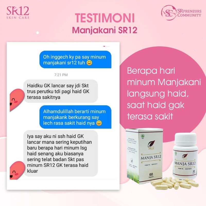 Manjakani SR12 Obat Keputihan Herbal - Pelancar Telat Haid - Perapat Miss V - Kembali Perawan