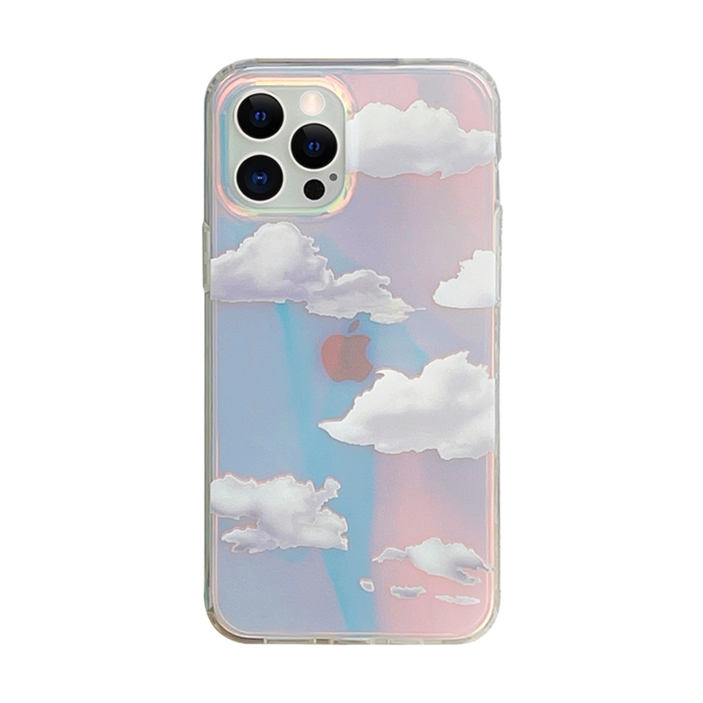 Rainbow Gradient Cloud Phone Case for IPhone 11 12 Pro Max IPhone XS MAX XR X 7+ I8 PLUS SE 2020 transparent hard back cover Casing iPhone