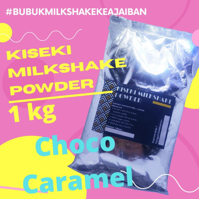 

Milkshake bubuk premix 1kg merk Kiseki rasa Choco Caramel