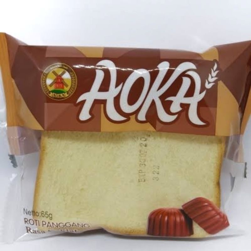 Aoka roti panggang enak -65gram-Coklat
