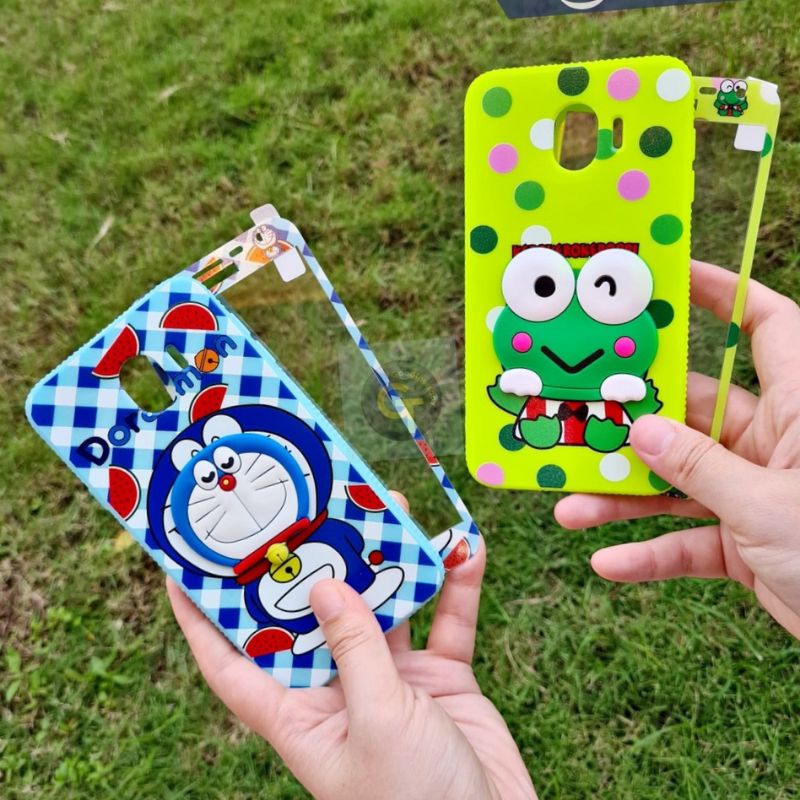 CASE JELLY CHARACTER KEPALA TIMBUL+ TemperedFor Hp SAMSUNG J4 J6 J7Prime OPPO F7 VIVO V7+ V9 Y83 XIAOMI REDMI S2 REDMI NOTE5PRO Casemurah