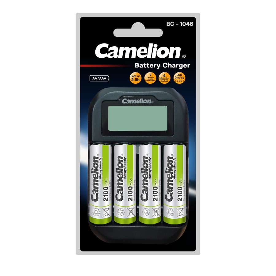 Charger Baterai Camelion BC-1046 + AA 4pcs with LCD Display