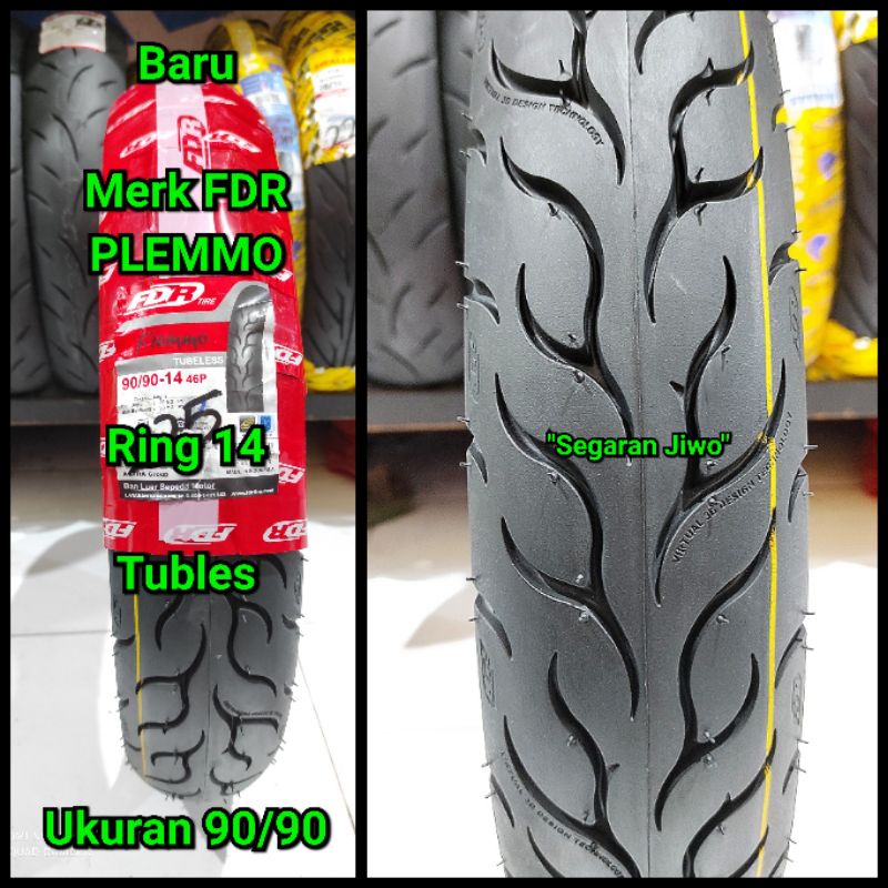 Ban Tubles motor matic ring 14 ukuran 90/90 merk FDR flemmo ban belakang honda beat vario 110  vario