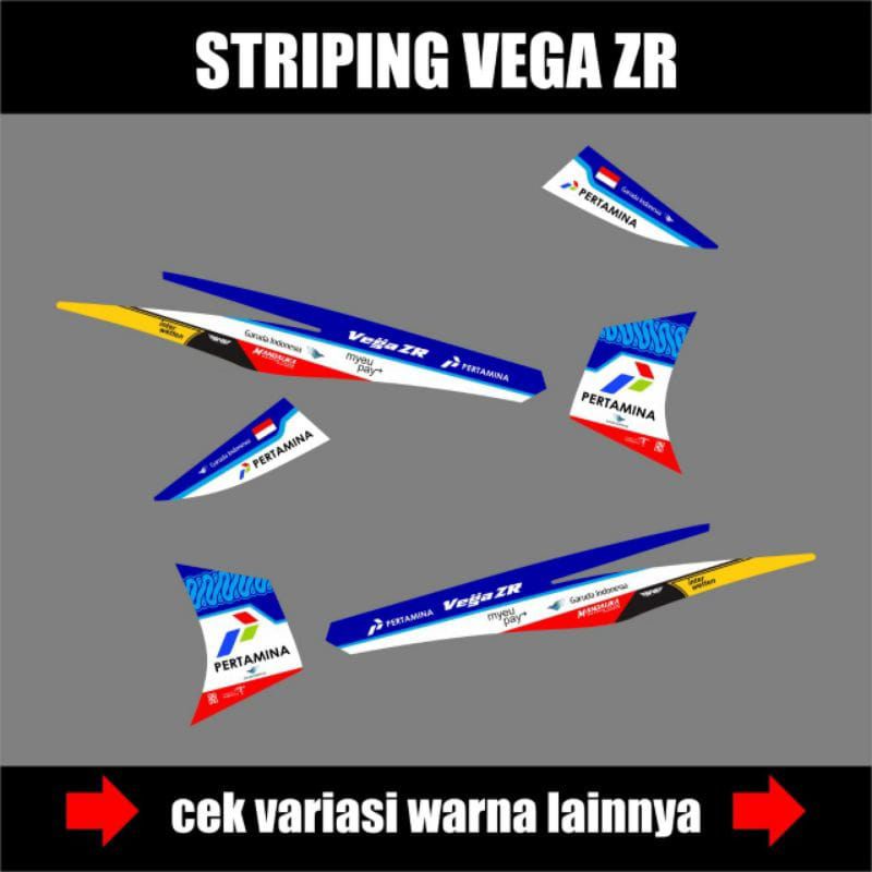 Decal Striping Sticker Yamaha Vega ZR - Stiker List Variasi Vega ZR Motif Mandalika