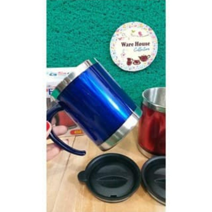 UK.450 ML G - 4254  Mug . Thermos , Vakum , vacuum , stainless ,  Gelas Kopi teh susu Promosi Souvenir Hampers