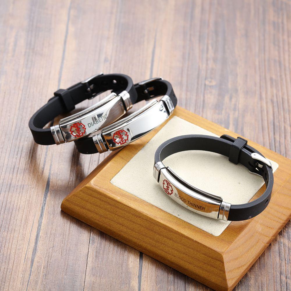 Gelang Siaga Medis TOP Awas Medis 17gaya Stainless Steel Silikon Diabetes