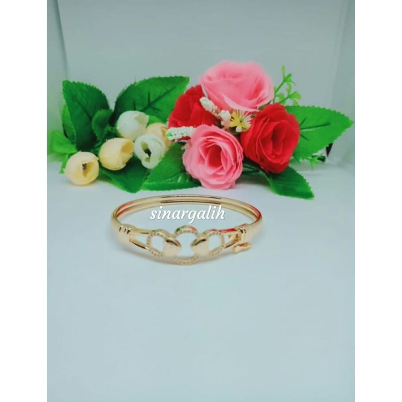 perhiasan xuping mewah gelang cantik lapis mas 24 karat