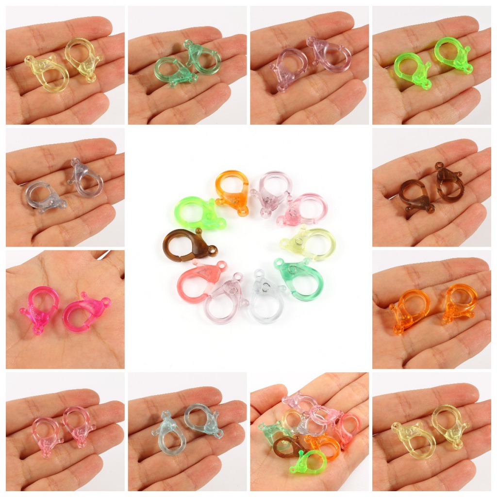 100pcs / lot Klip Konektor Lobster Bahan Plastik Warna-Warni Ukuran 6x26mm Untuk Membuat Perhiasan