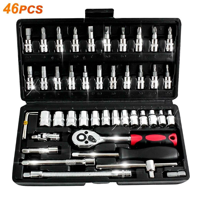 Kunci Sok Shock 46 pcs Lengkap Multipurpose Combination Socket Wrench (1/4&quot;)