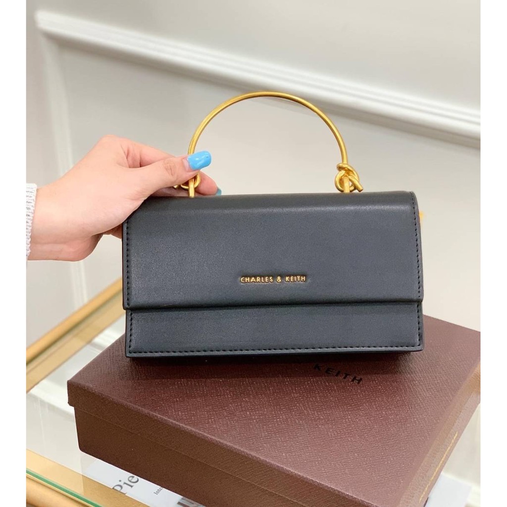 Tas Mini Clutch Pesta CK Metallic Top Handle Clutch C333