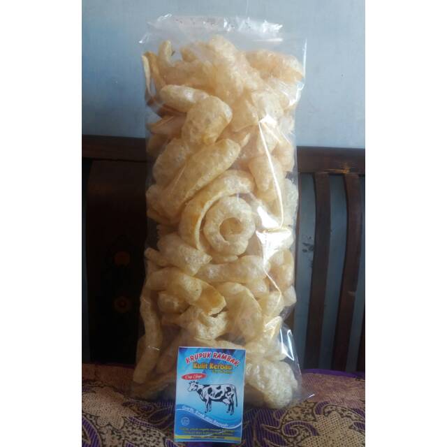 

Kerupuk Kulit Kerbau asli Netto 250 gram siap hidang