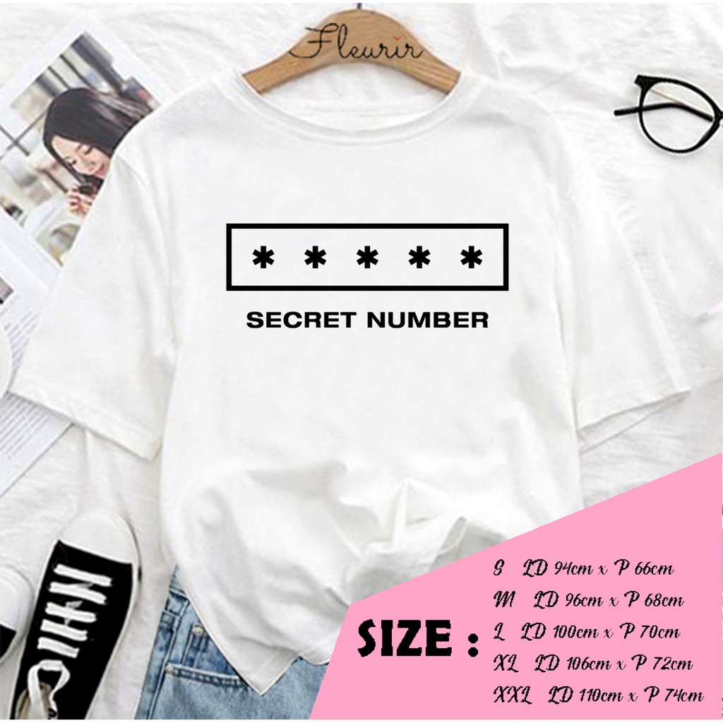 FLEURIR - SECRET NUMBER KAOS OVERSIZE KATUN KAOS WANITA DEWASA TUMBLR TEE UNISEX JUMBO