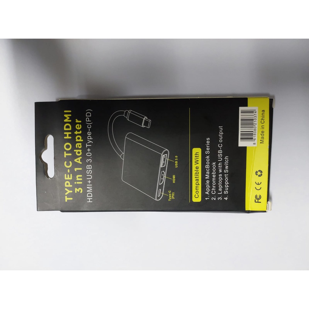 Kabel Converter USB Type C To HDMI - TypeC - 3.0 Adapter Cable 3 IN 1