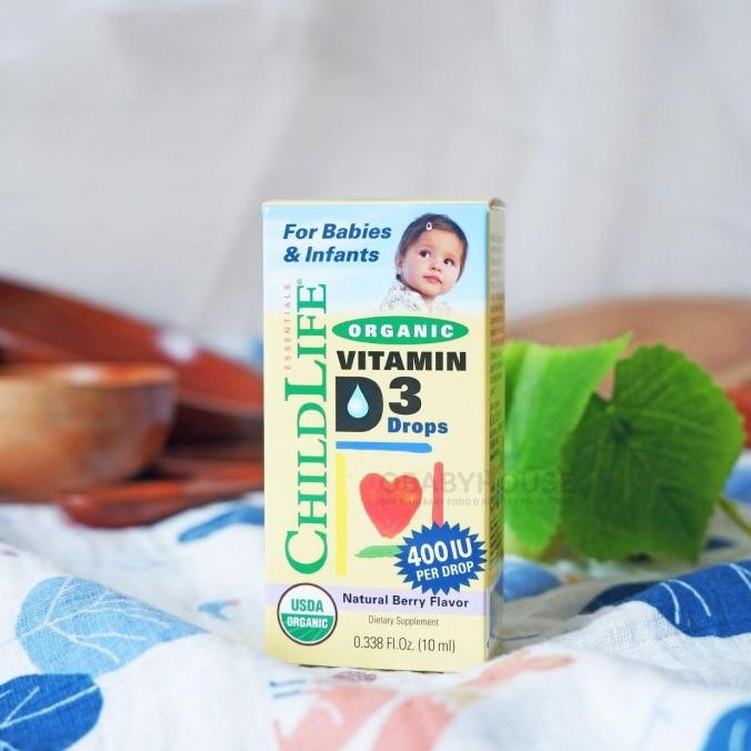 Childlife Organic Vitamin D3 Drops Natural Berry Flavor 400 Iu 10 Ml