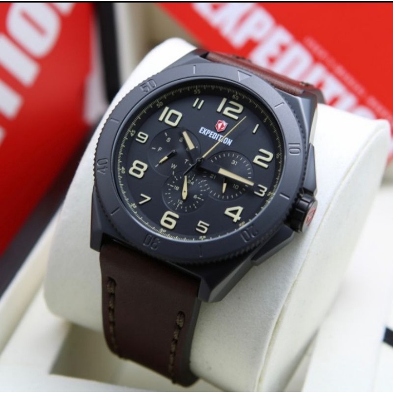 JAM TANGAN PRIA EXPEDITION 6823TALI LEATHER ORIGINAL