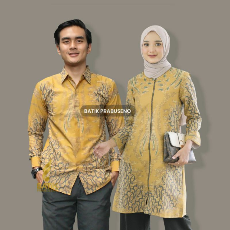 PRABUSENO // LARASATI - Couple Batik Printing Motif Couple Batik Modern Original Ori Batik Prabuseno