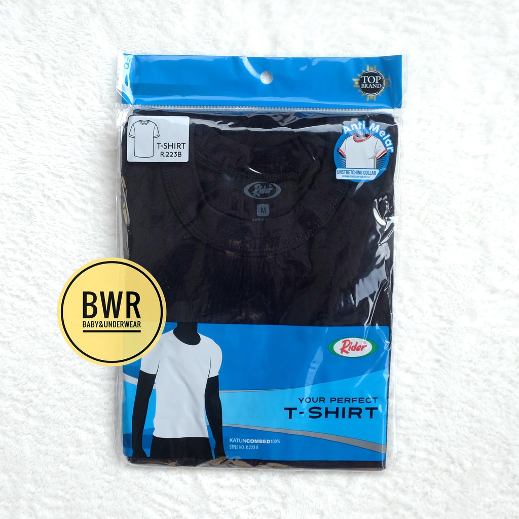 Oblong Rider HITAM O- Neck Art. R 223B | Pakaian Pria Kaos Oblong Hitam - Bwr