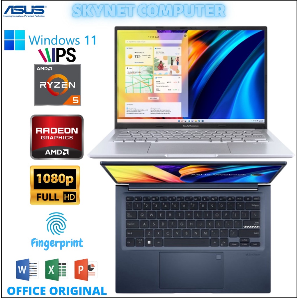 ASUS VIVOBOOK 14X M1403QA AMD RYZEN 5 5600H RAM16GB SSD512GB WINDOWS 11 DAN OHS 2021 ORIGINAL