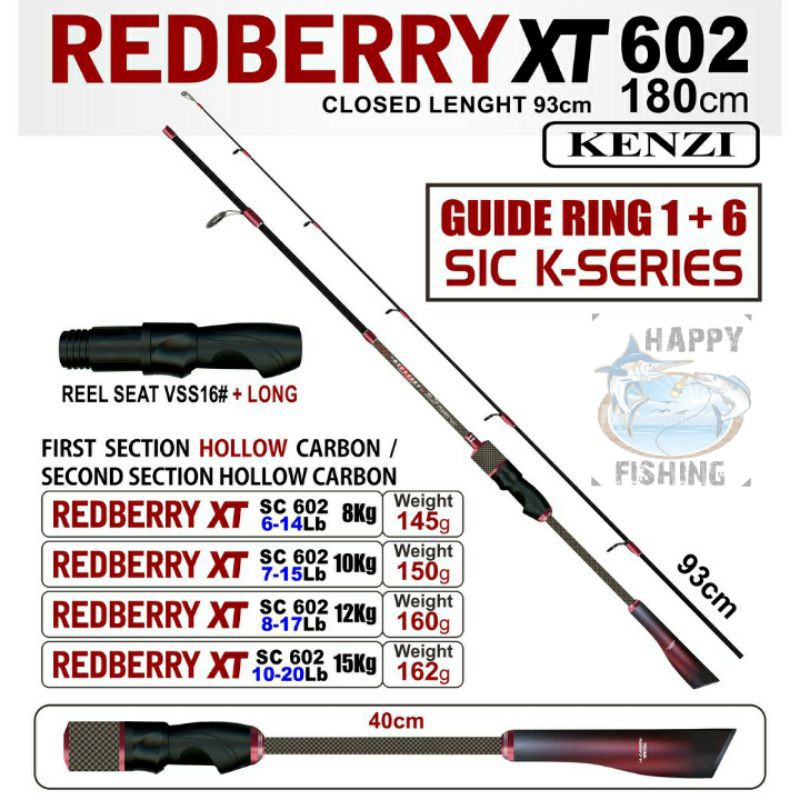 Joran pancing kenzi blackberry/blueberry xt spin 602 6-14 lb