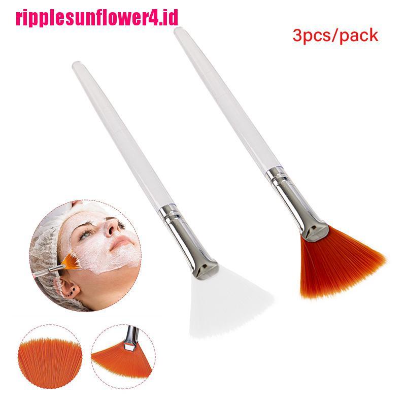 3pcs Brush Makeup Portable Bentuk Kipas