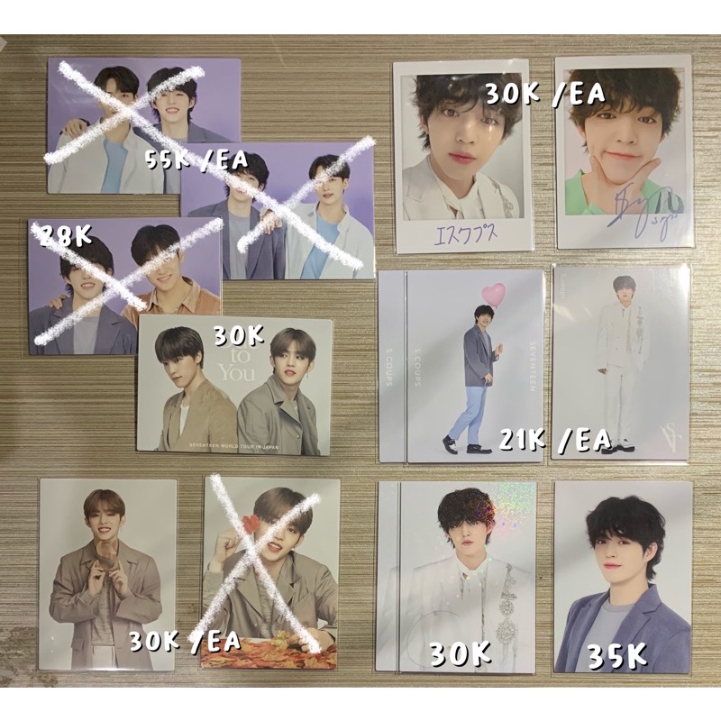 SEVENTEEN SCOUPS JAPAN JP TC Trading Card Dome Tour, Jeongcheol, Gyucheol, OTY, Shitajiki
