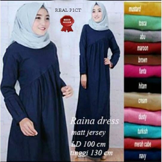 Gamis jesey/ raina dress  Shopee Indonesia