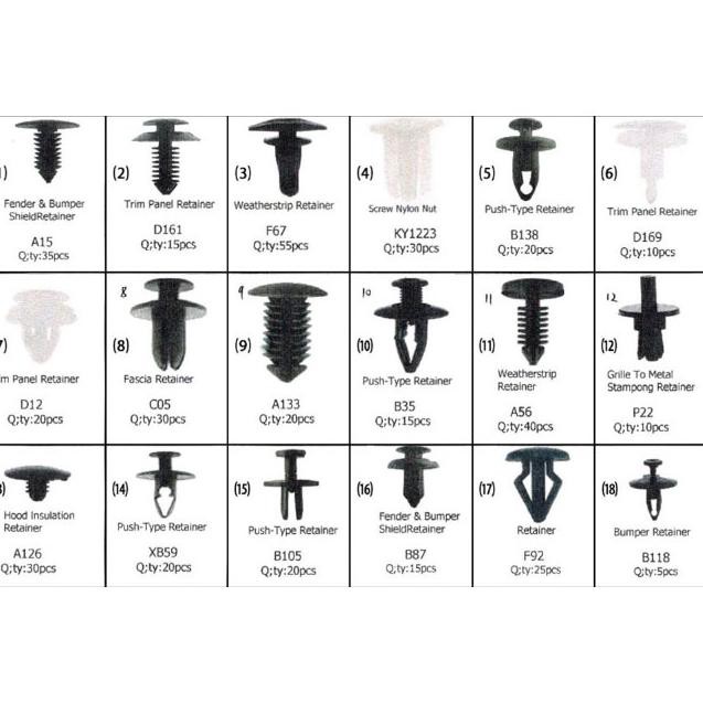 SUGERYY Baut Rivet Mobil Universal Snap Joint Clips 415 PCS - HE10 - Black
