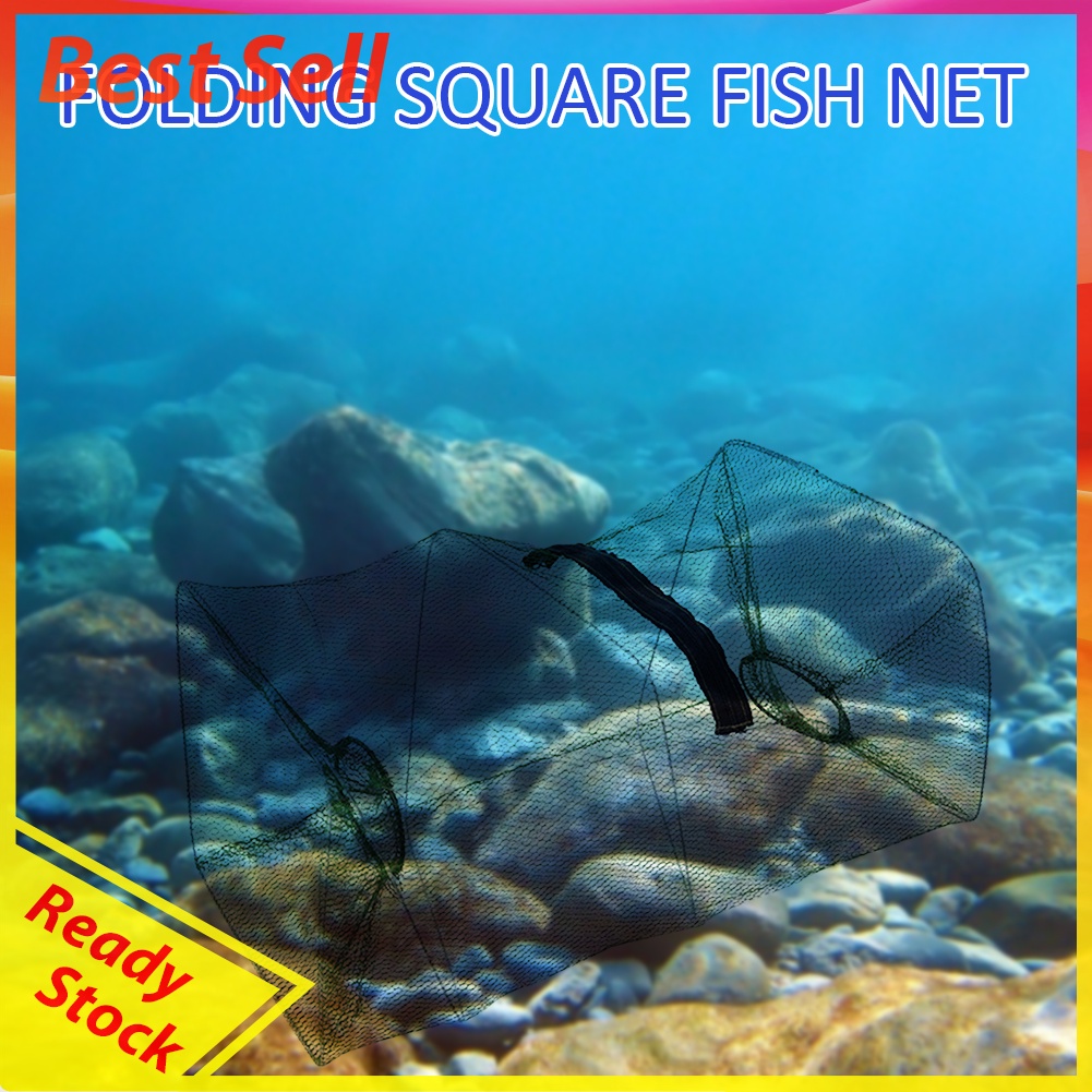 Portable Fishing Net Fish Shrimp Mesh Cage Cast Fish Trap Foldable Network