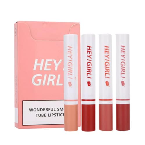 Beauty Jaya - [ 1BOX ISI 4PCS ] Hengfang Hey Gril Lipstik Korea 4in1 Matte 4 Warna